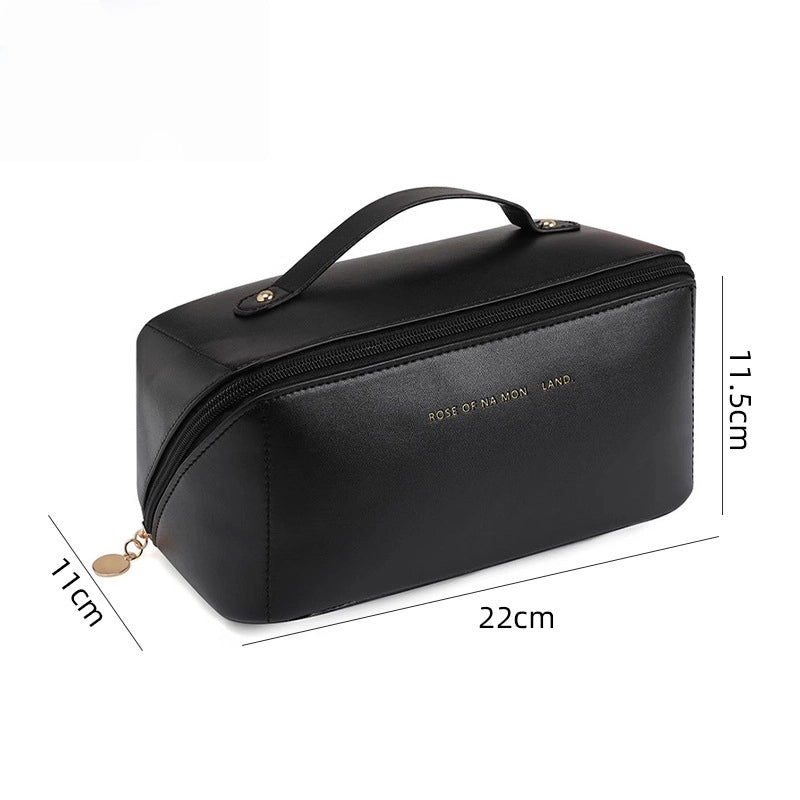 Women’s Portable Cosmetic Bag, Large Capacity Travel Makeup Organizer With Brush Storage, Multifunctional Toiletry Bag