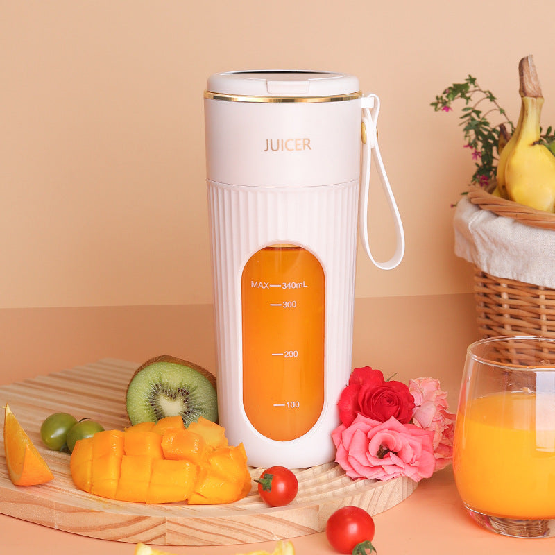 New Home Mini Rechargeable, Small Portable Juicer with Carry-On Cup, Juice Squeezer