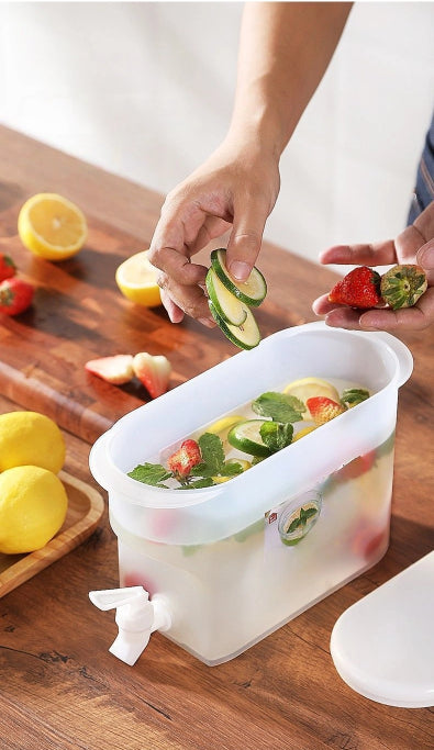 Cold Water Kettle with Faucet – Large Capacity Summer Beverage Dispenser for Refrigerator, Ice Water, Juice, Fruit Tea & Flower Tea Bucket for Home Use