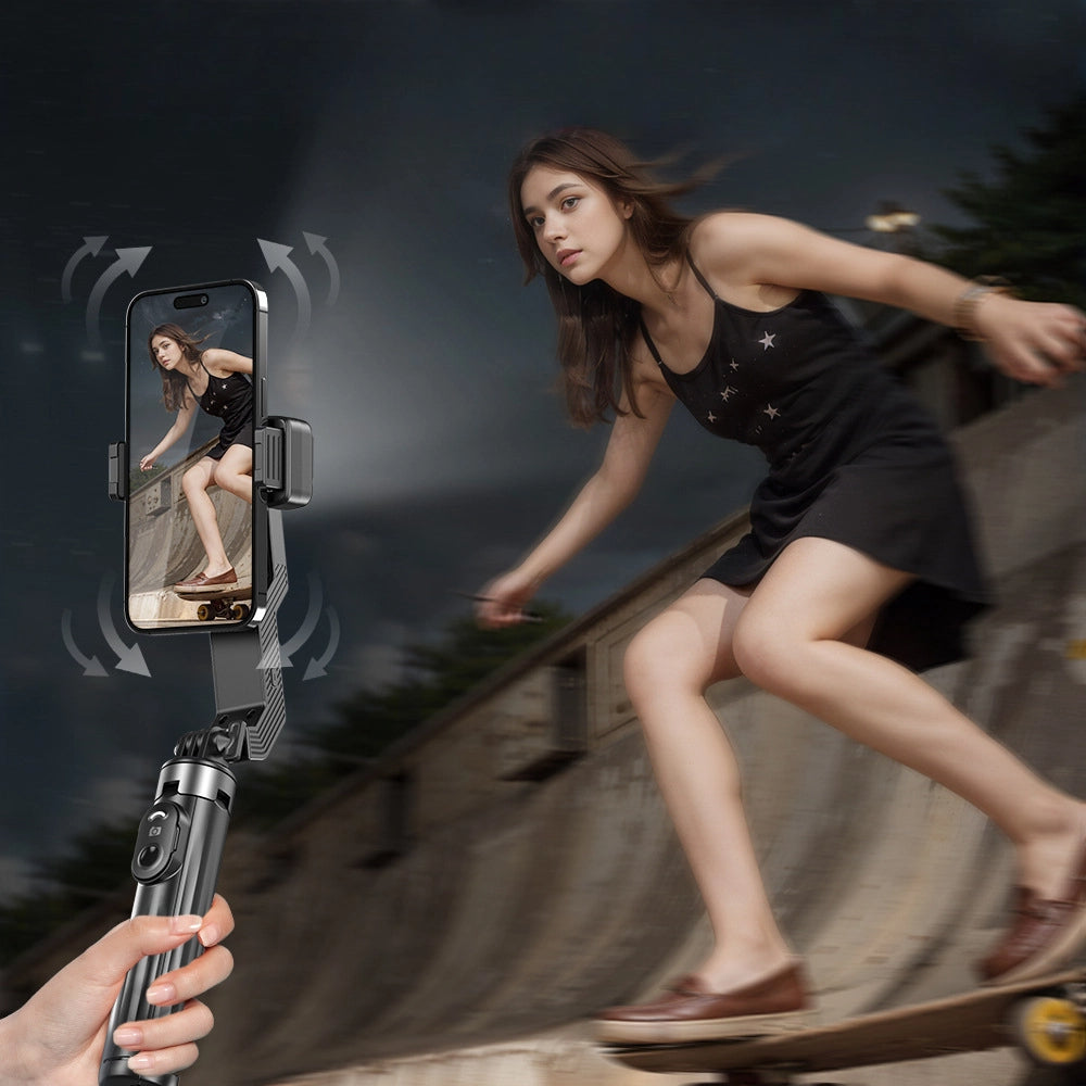 Stabilizer Mobile Phone Selfie Stick, With Fill Light, Anti-Shake, Retractable Selfie Stick, Quadruped, Travel, Portable