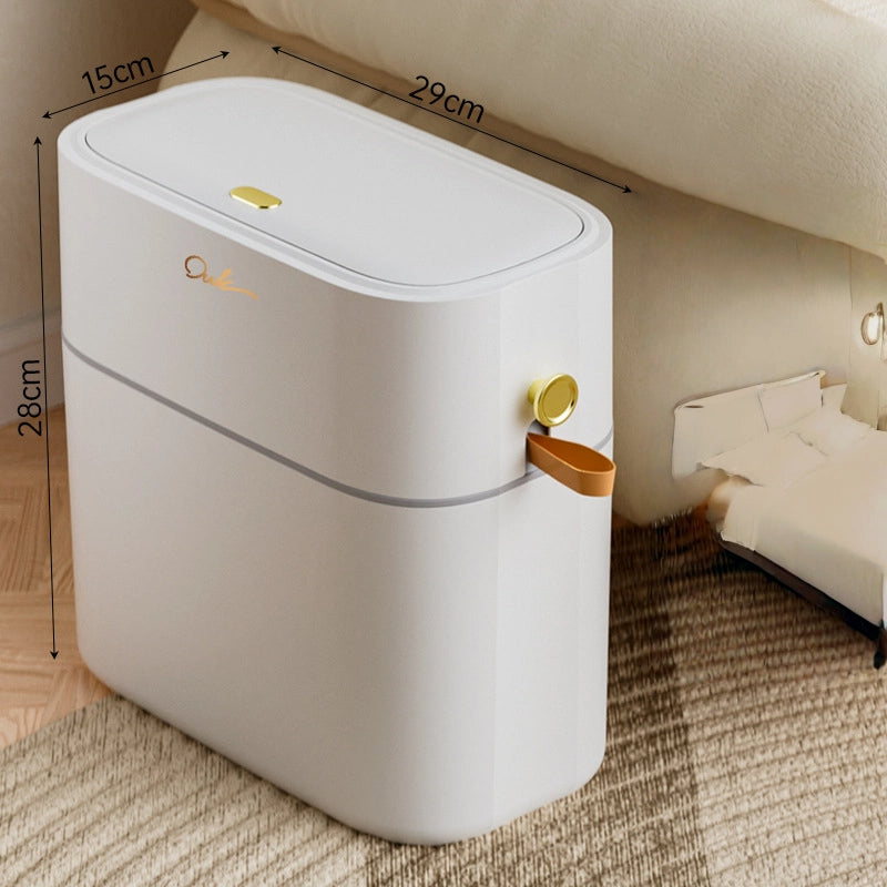 Push-Type Trash Can, Bathroom Toilet Dedicated, Living Room, Kitchen, With Lid, Automatic Packing Bucket