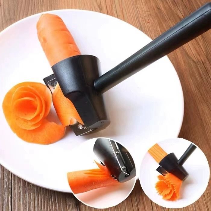 Stainless Steel Salad Roll Set – Carrot & Cucumber Carving Knife, Spiral Roll Grater, Shaving Knife