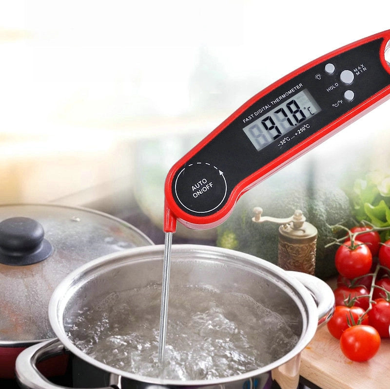 Digital Kitchen Thermometer, Folding Probe Type, Wireless, Digital Display, Kitchen Cooking Baking Food Accurate Electronic Thermometer, Magnet, Luminous, Waterproof