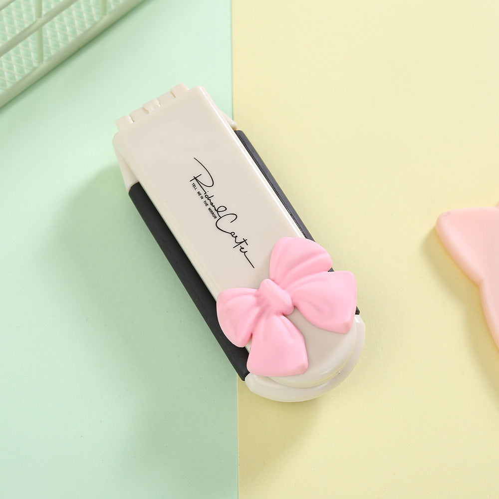 Folding Mirror Comb, Portable Comb, Airbag Air Cushion Comb, Milky White, Hair Massage, Hair Care, Mirror Integrated