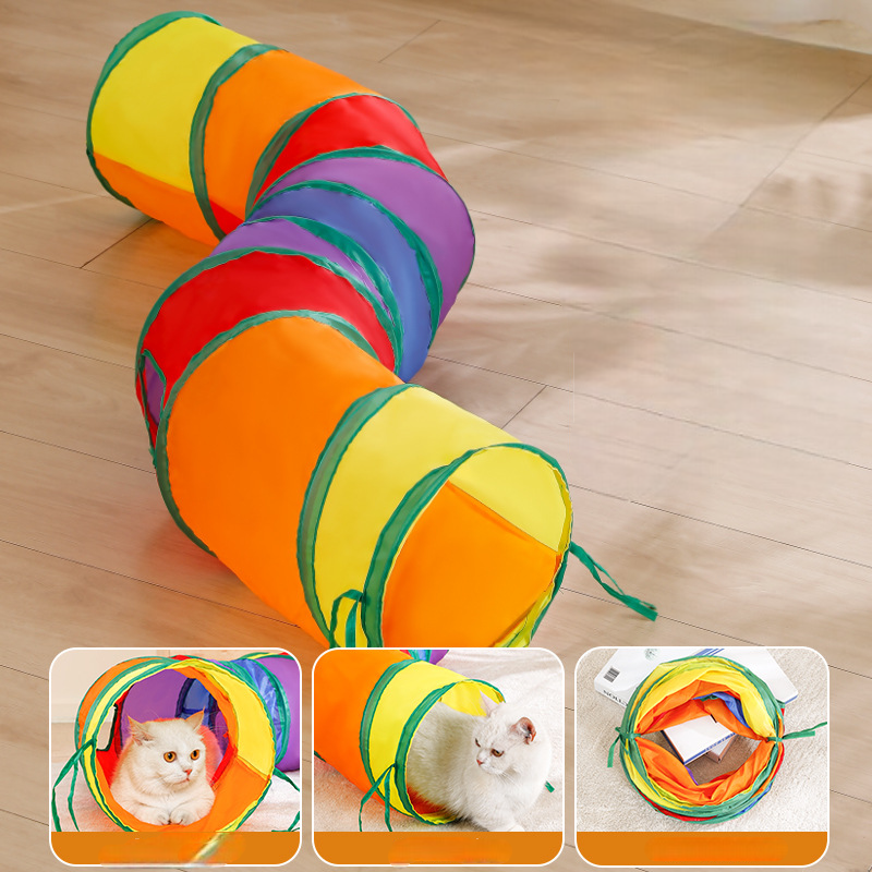 Cat Toy, Cat Tunnel, Self-Entertainment Artifact, Drilling Hole, Rainbow Maze Passage, Consumption of Physical Supplies, Cat Teaser