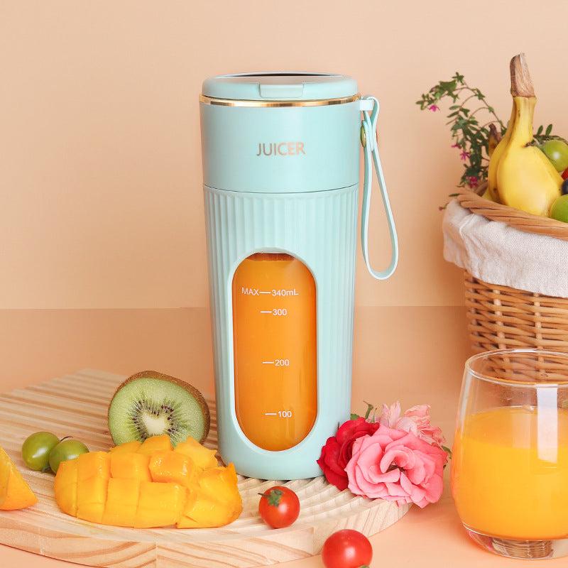 New Home Mini Rechargeable, Small Portable Juicer with Carry-On Cup, Juice Squeezer