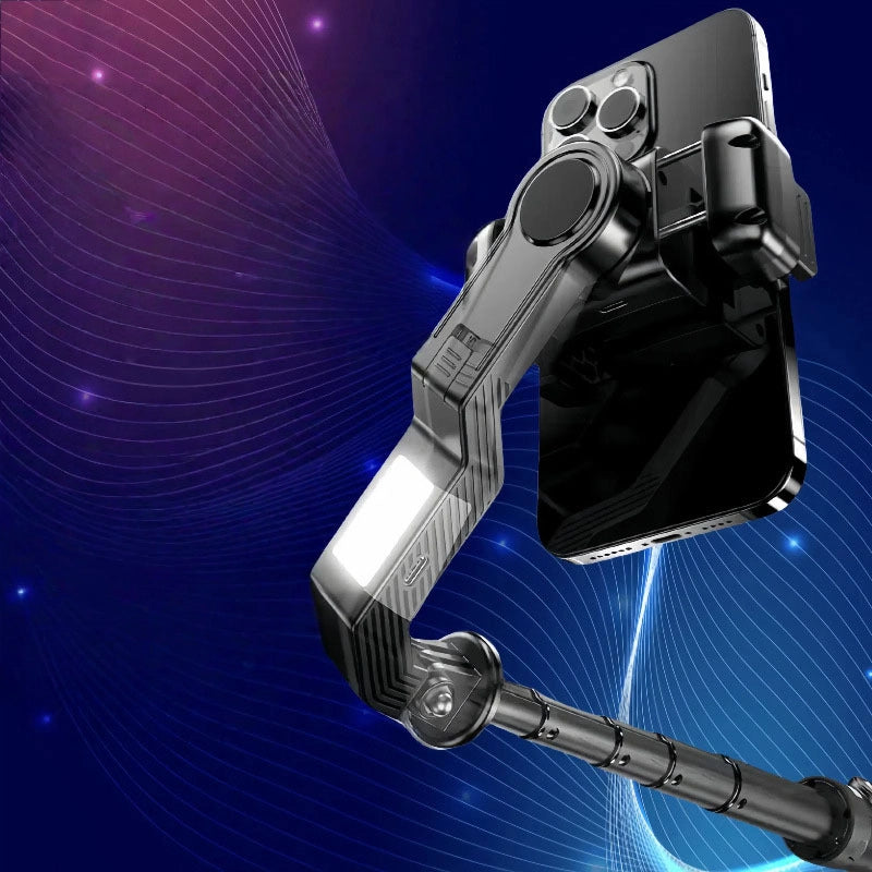 Stabilizer Mobile Phone Selfie Stick, With Fill Light, Anti-Shake, Retractable Selfie Stick, Quadruped, Travel, Portable