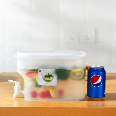 Cold Water Kettle with Faucet – Large Capacity Summer Beverage Dispenser for Refrigerator, Ice Water, Juice, Fruit Tea & Flower Tea Bucket for Home Use