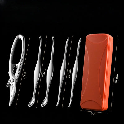 Stainless Steel Crab Set Crab Eating Tools Crab Scissors Crab Pliers Crab Fork Crab Knife Multi-Function Crab Set Multi-Purpose Crab Scissors