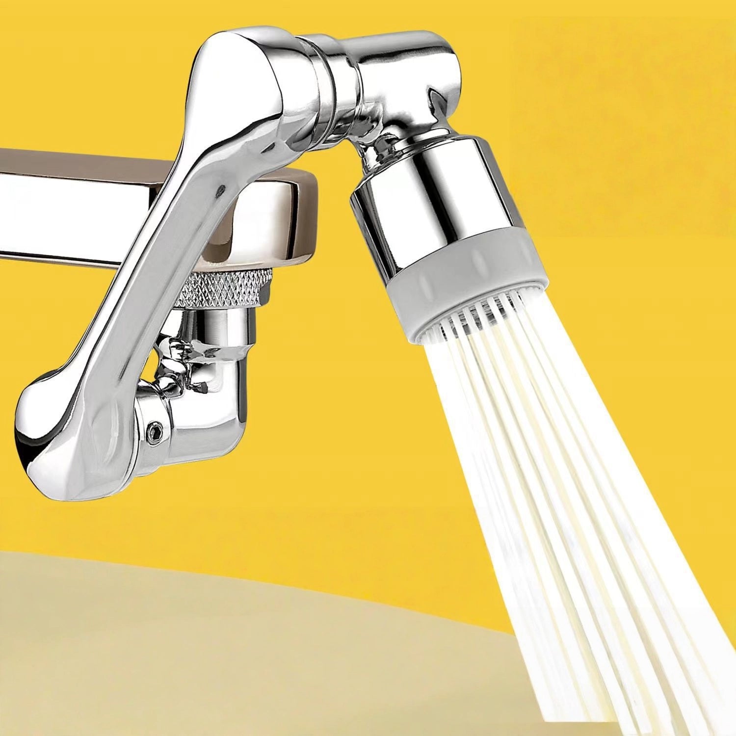 Wash Basin Universal Faucet, Mechanical Arm Can Rotate, Bathroom Wash Extended Water Nozzle Splash-proof Mouthwash
