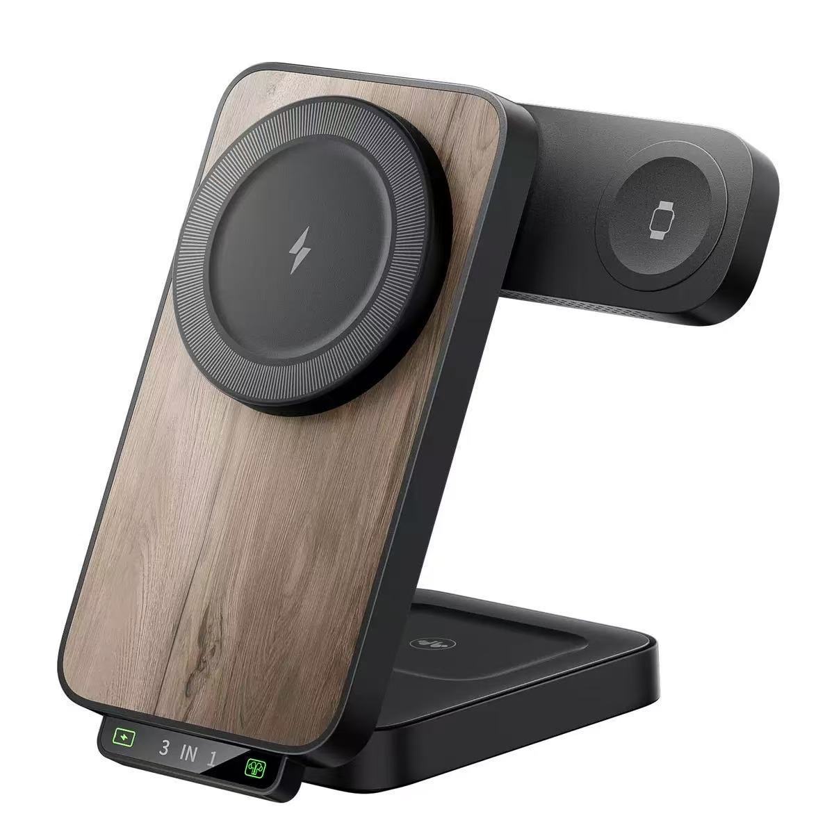 Folding Magnetic Wireless Charger, Night Light Wireless Charger, Suitable for Apple Earphones, Watches, and Mobile Phones, Fast Charging