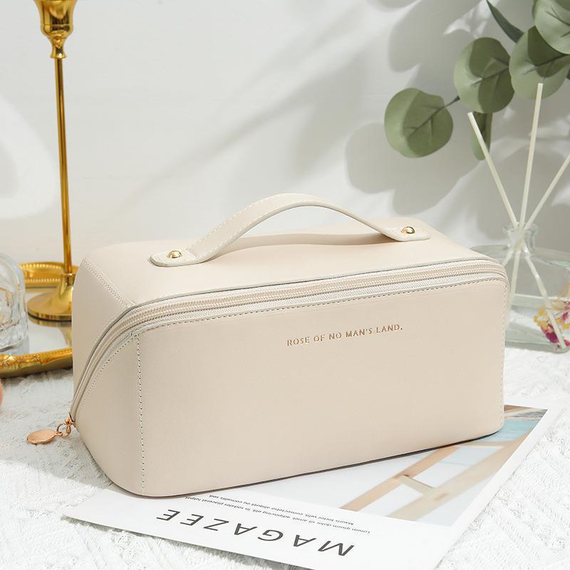 Women’s Portable Cosmetic Bag, Large Capacity Travel Makeup Organizer With Brush Storage, Multifunctional Toiletry Bag