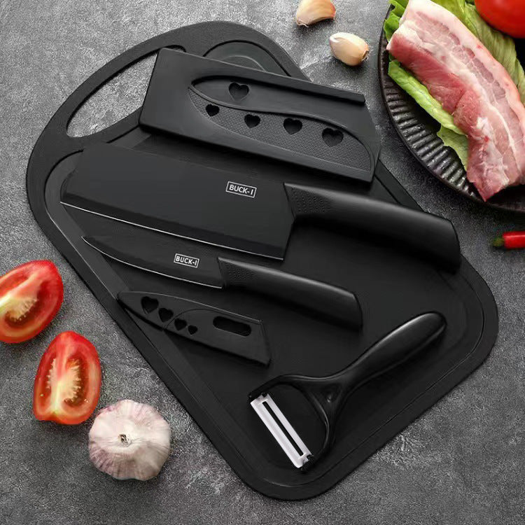 Stainless Steel Kitchen Knife Set, Fruit Knife, Food Supplement, Household Kitchen Knife, Cutting Board, Full Set