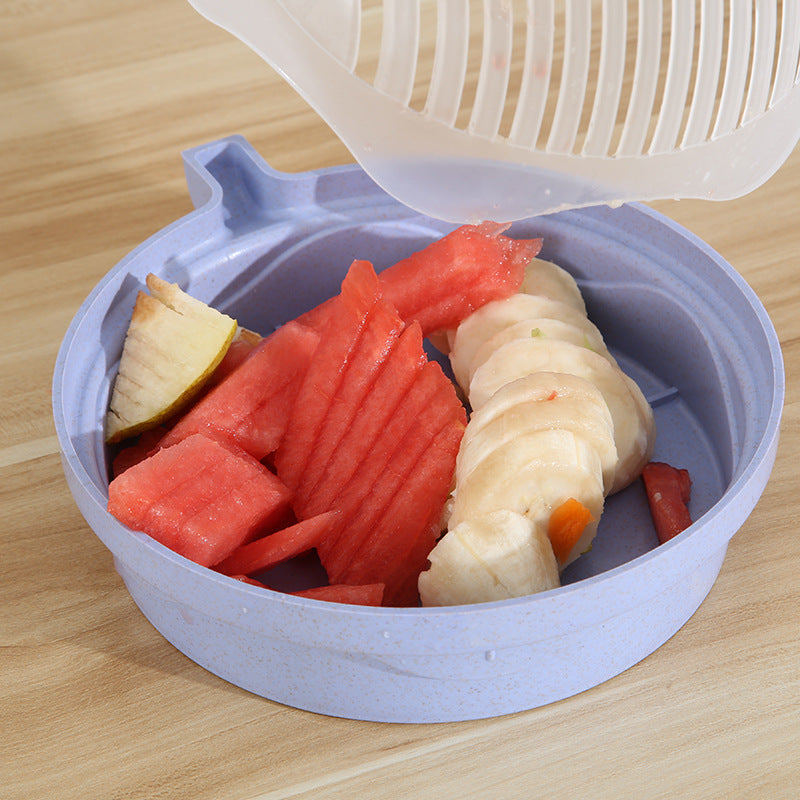 Creative Fruit Salad Bowl Cutter, Fruit and Vegetable Lazy Cutting Bowl, Vegetable Divider, Kitchen Tool