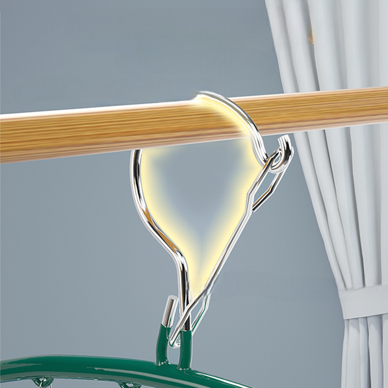 Clothes Drying Rack, Stainless Steel Multi-Clip, Balcony Drying Artifact, Round Windproof Pants Clip