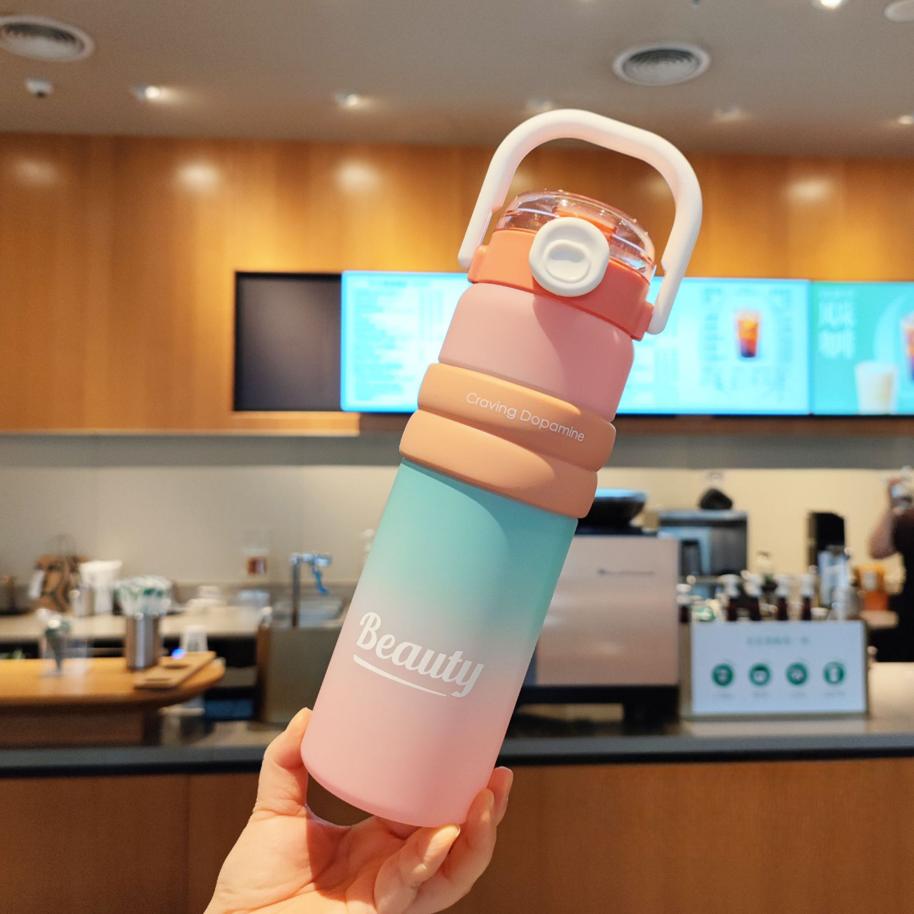 Sports Water Cup, School Straw Plastic Cup, Portable Cup