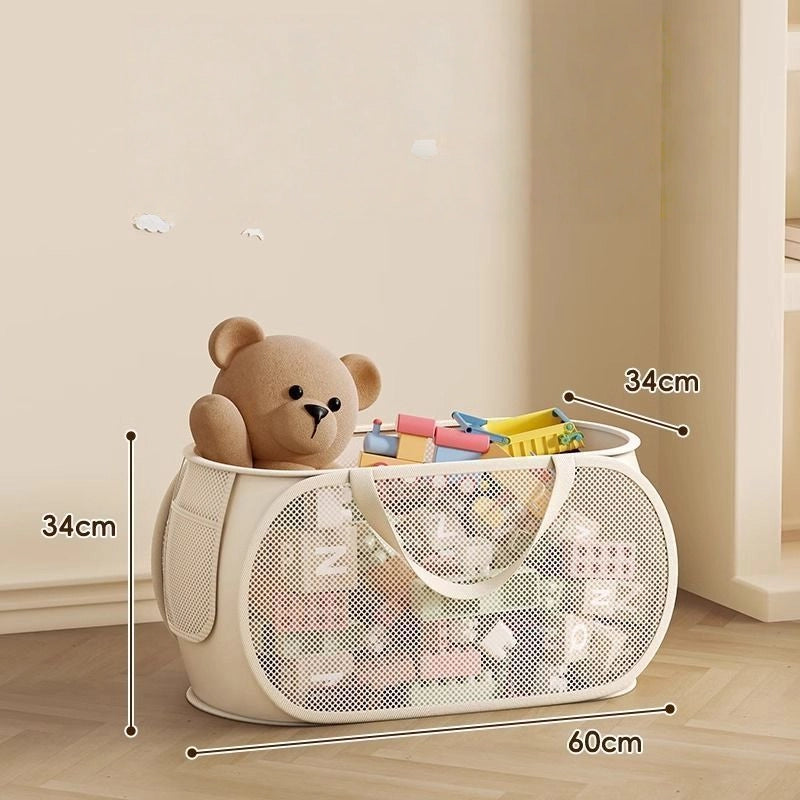 Kids’ Toy Storage Basket – Large Capacity Plush Organizer for Toys, Clothes & Laundry – Foldable & Portable for Home Use