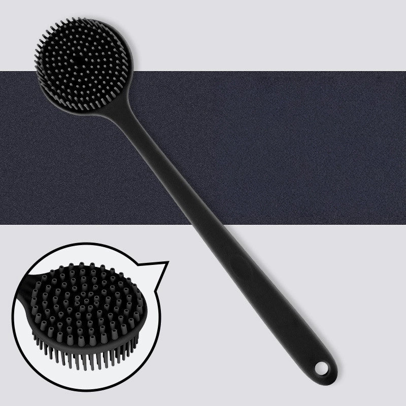 Silicone Long Handle Bath Brush – Soft Bristle Body Scrubber, Back Brush for Comfortable Cleaning