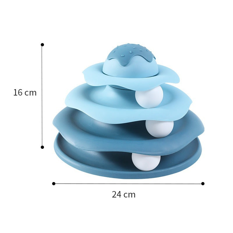 Cat Toy, Self-Entertainment Turntable Ball, Cat Boredom Amuse Cat Artifact, Kitten Ice Cream Play Plate Cat Toy