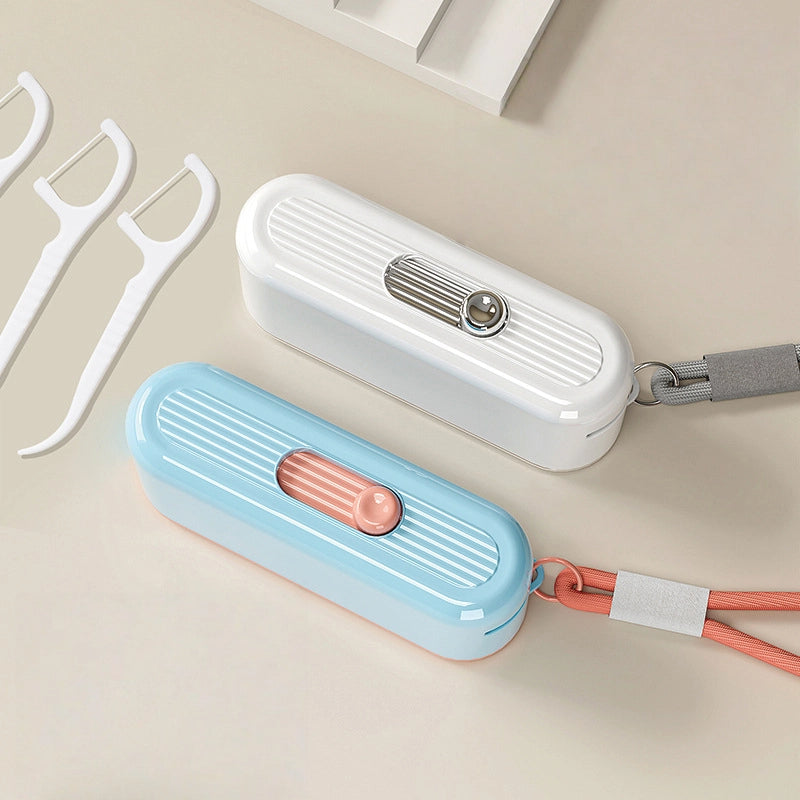 Portable Automatic Dental Floss Box – Mini Toothpick & Ultra-Fine Floss Stick Storage Case for Home & Travel