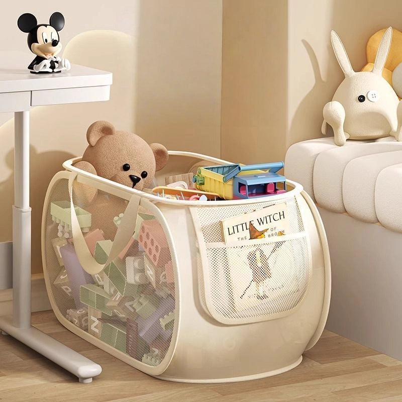 Kids’ Toy Storage Basket – Large Capacity Plush Organizer for Toys, Clothes & Laundry – Foldable & Portable for Home Use