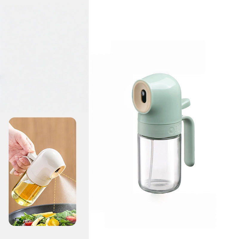 Glass Oil Spray Bottle & Pourer – 2-in-1 Kitchen Oil Dispenser for Cooking, Salad, and Baking – Atomizing Mist & Controlled Pour