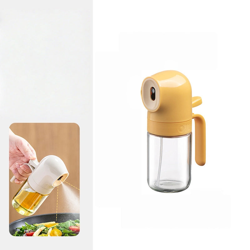 Glass Oil Spray Bottle & Pourer – 2-in-1 Kitchen Oil Dispenser for Cooking, Salad, and Baking – Atomizing Mist & Controlled Pour