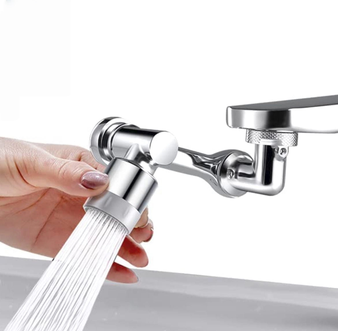Wash Basin Universal Faucet, Mechanical Arm Can Rotate, Bathroom Wash Extended Water Nozzle Splash-proof Mouthwash