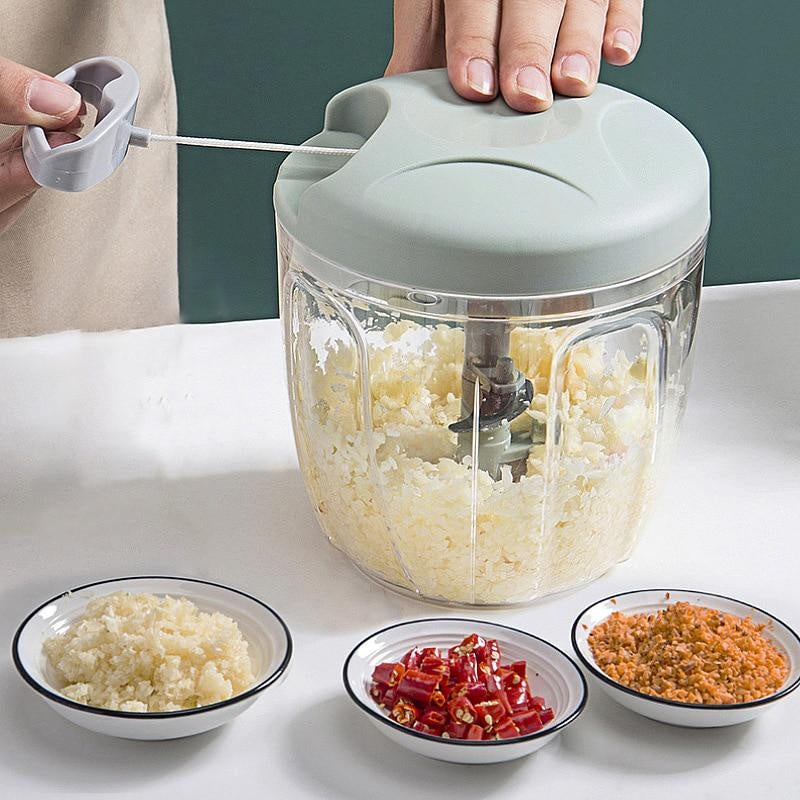 Multi-Function Vegetable Cutter, Manual Meat Grinder And Garlic Press For Home Cooking