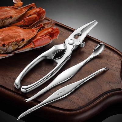 Stainless Steel Crab Set Crab Eating Tools Crab Scissors Crab Pliers Crab Fork Crab Knife Multi-Function Crab Set Multi-Purpose Crab Scissors