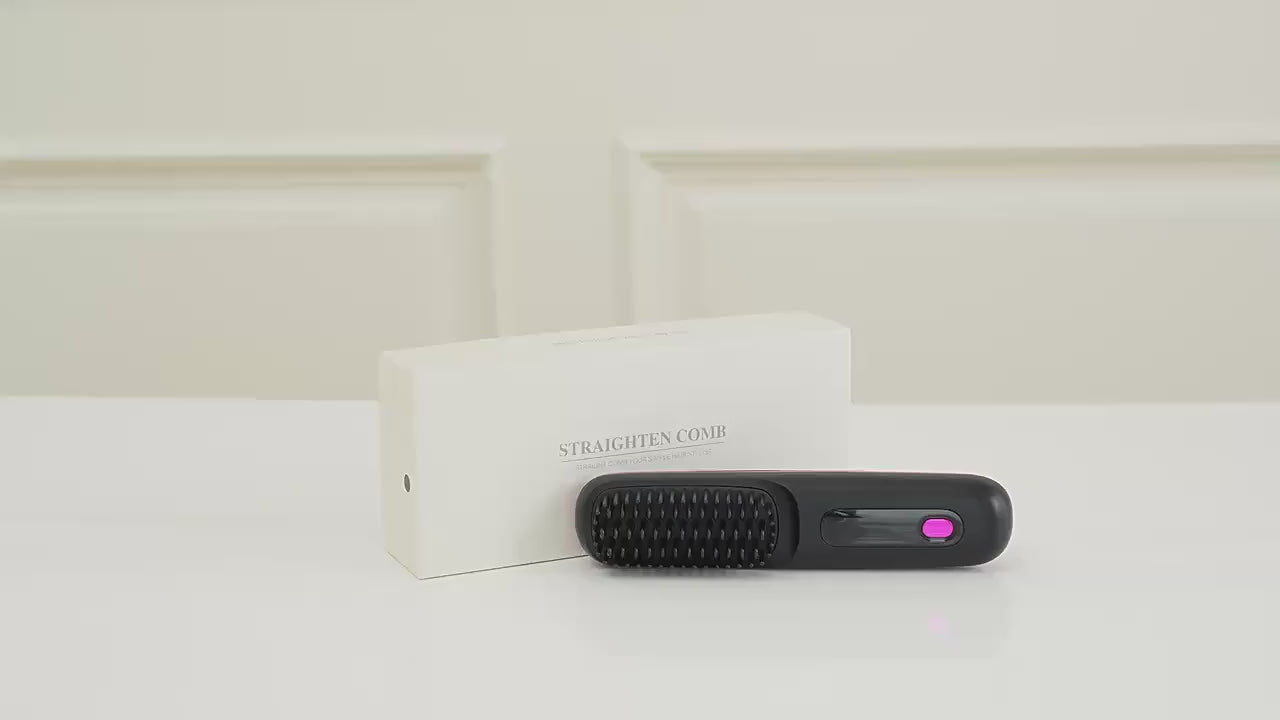 Wireless Straight Hair Comb Negative Ion Straight Hair Comb Wireless LCD Straight Curling Portable Straight Hair Curling Comb
