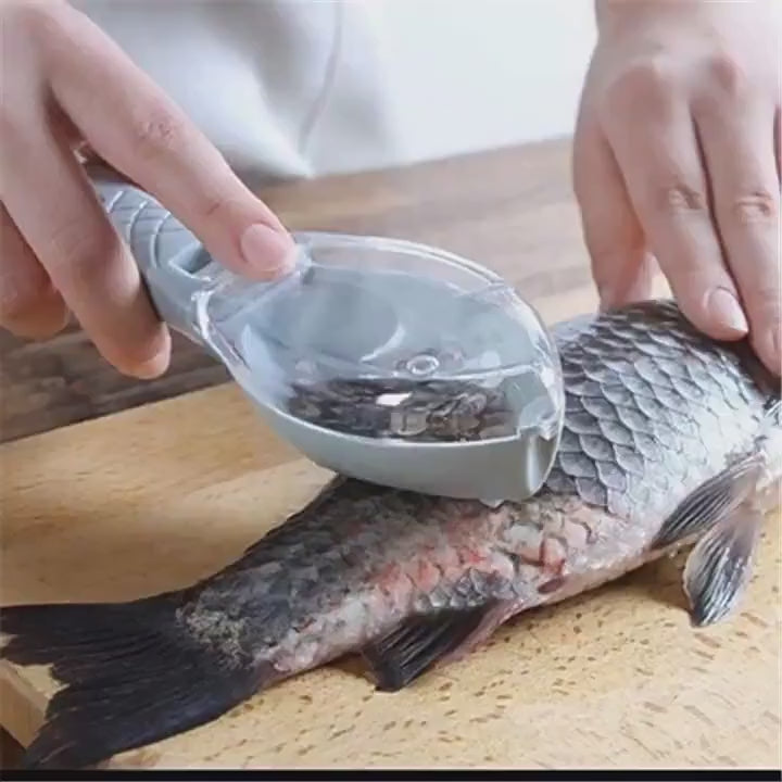 Fish Scale Scraper with Cover – Manual Fish Scaler Tool for Easy Scale Removal, Home Kitchen Cleaning Gadget, Safe & Efficient Design