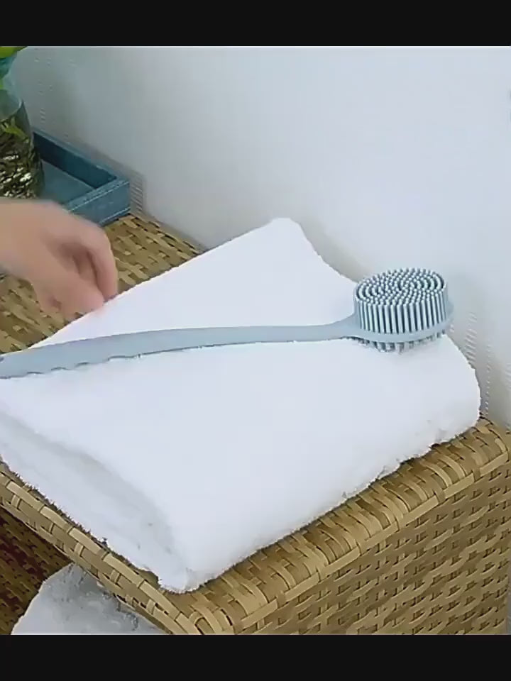 Silicone Long Handle Bath Brush – Soft Bristle Body Scrubber, Back Brush for Comfortable Cleaning