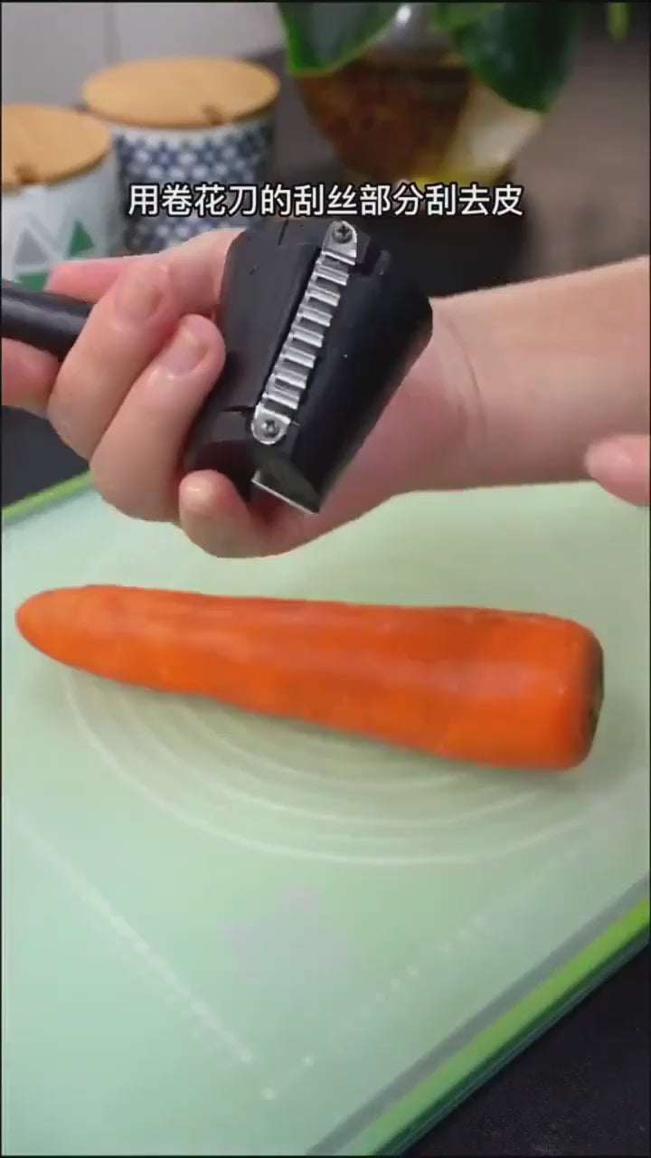 Stainless Steel Salad Roll Set – Carrot & Cucumber Carving Knife, Spiral Roll Grater, Shaving Knife