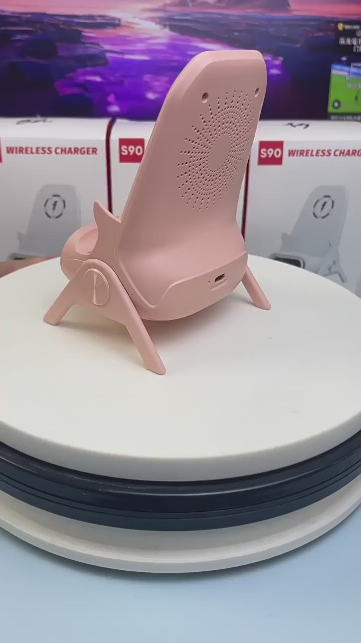 Dual Function, Wireless Charging Or Direct Charging Via Phone Port, Lazy Small Chair Stand, Desktop Horizontal And Vertical, Chasing Drama, Amplification