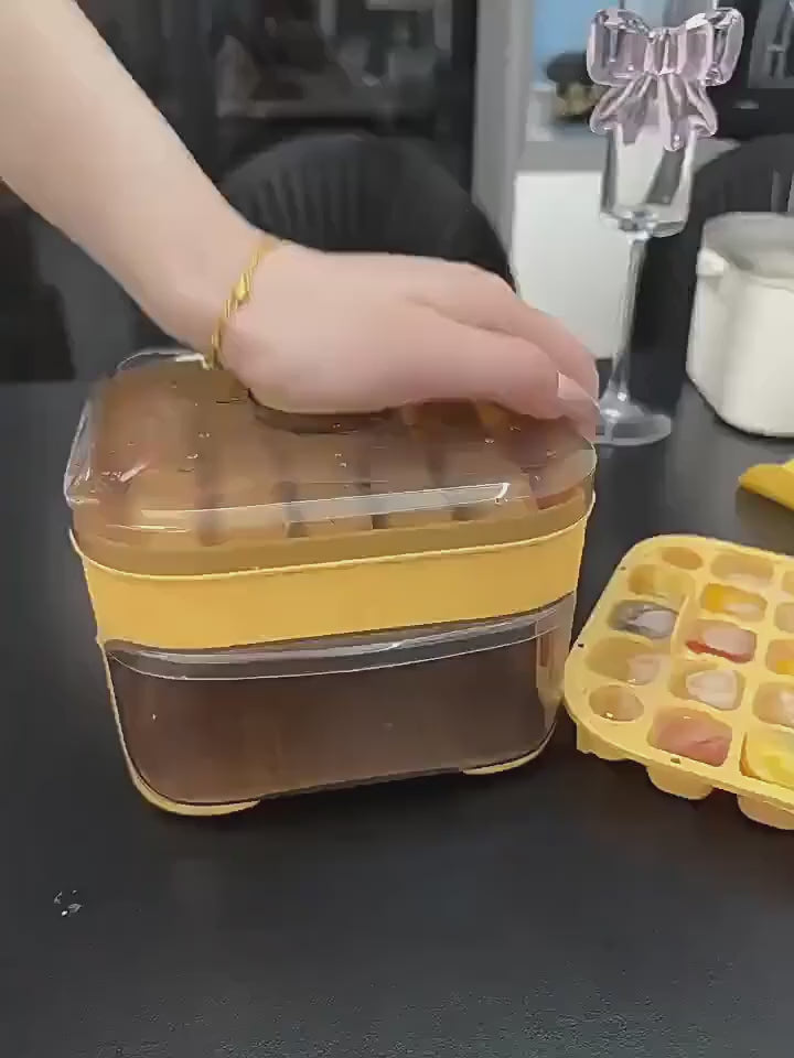 Press Ice Cube Mold Box, Large Capacity Ice Ball Maker For Refrigerator And Household Use