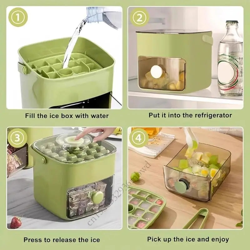 Press Ice Cube Mold Box, Large Capacity Ice Ball Maker For Refrigerator And Household Use