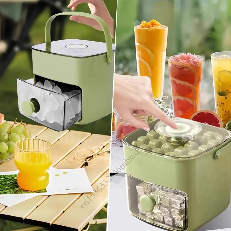 Press Ice Cube Mold Box, Large Capacity Ice Ball Maker For Refrigerator And Household Use